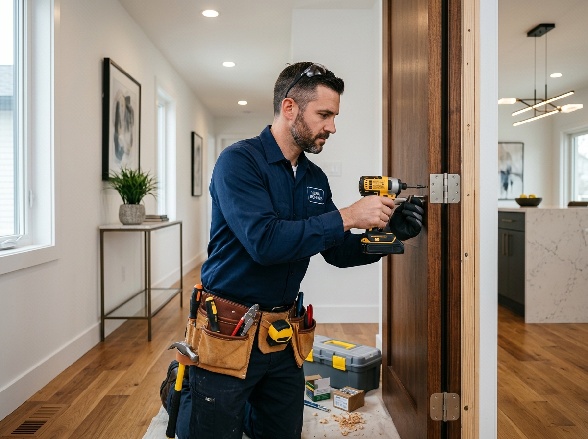 Handyman doing home repairs