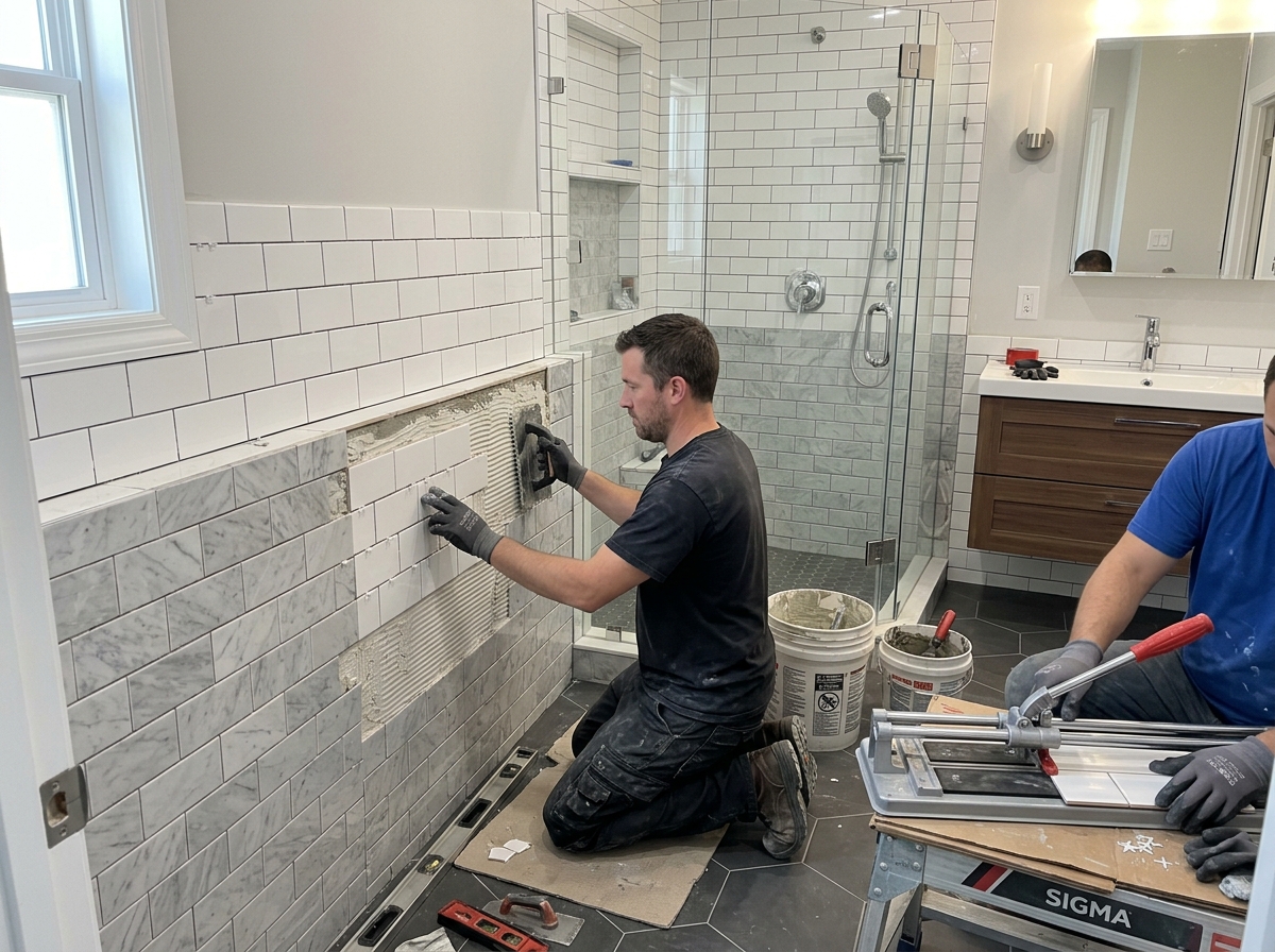 Professional tile installation